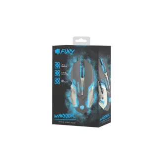 Fury Gaming Mouse Warrior, gaming, 3200DPI, USB, optična, žična, RGB, 6 gumbov, dolžina kabla 1,5 m, črna Fury Gaming Mouse Warrior, gaming, 3200DPI, USB, optična, žična, RGB, 6 gumbov, dolžina kabla 1,5 m, črna