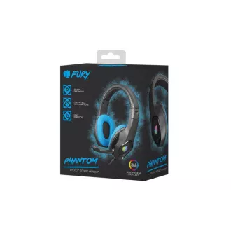 Gaming slušalke Fury z mikrofonom Phantom, žične, RGB, USB, priključek 3,5 mm, dolžina kabla 2 m, črne
