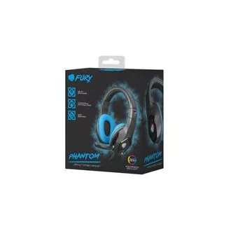 Gaming slušalke Fury z mikrofonom Phantom, žične, RGB, USB, priključek 3,5 mm, dolžina kabla 2 m, črne