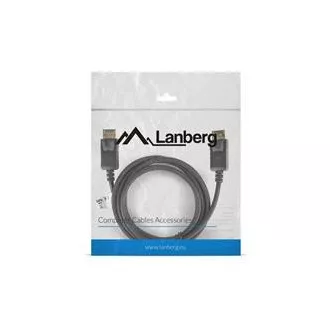 LANBERG DisplayPort 1.2 M/M priključni kabel, 4K@60Hz, dolžina 1,8 m, črn, z zaskočnico, pozlačeni priključki LANBERG DisplayPort 1.2 M/M priključni kabel, 4K@60Hz, dolžina 1,8 m, črn, z zaskočnico, pozlačeni priključki
