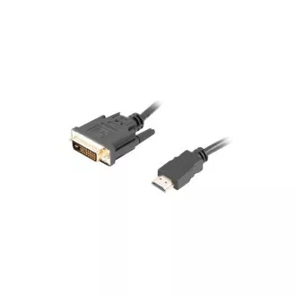 LANBERG povezovalni kabel HDMI/A na DVI-D (24 1), M/M, 4K@30Hz, dolžina 1,8 m, črn, dvosmerni, pozlačeni priključki