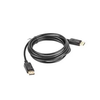 LANBERG DisplayPort 1.2 M/M priključni kabel, 4K@60Hz, dolžina 3 m, črn, z zaskočnico, pozlačeni priključki