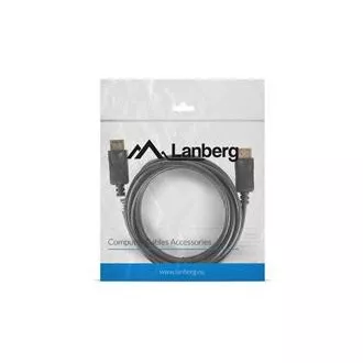 LANBERG DisplayPort 1.2 M/M priključni kabel, 4K@60Hz, dolžina 3 m, črn, z zaskočnico, pozlačeni priključki