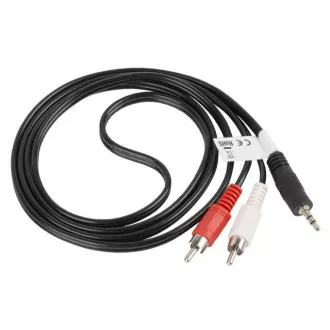 LANBERG Minijack 3,5mm (M) 3 PIN do 2x RCA (CINCH) (M) kabel 1,5m