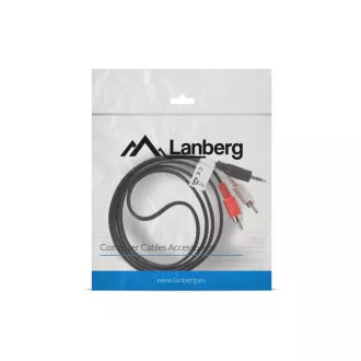 LANBERG Minijack 3,5mm (M) 3 PIN do 2x RCA (CINCH) (M) kabel 1,5m