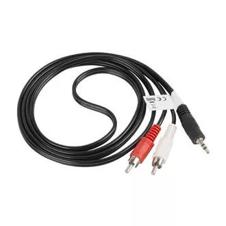 LANBERG Minijack 3,5mm (M) 3 PIN do 2x RCA (CINCH) (M) kabel 1,5m
