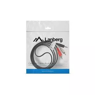 LANBERG Minijack 3,5mm (M) 3 PIN do 2x RCA (CINCH) (M) kabel 1,5m