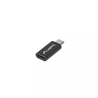 LANBERG Adapter USB-C (F) 2.0 na USB MICRO (M), črn