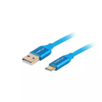 LANBERG Kabel USB-C (M) do USB-A (M) 2.0, 1 m, moder, hitro polnjenje 3.0