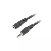 LANBERG Minijack 3,5 mm M/F 3 PIN kabel 5 m, črn