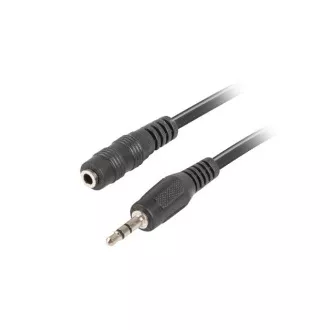 LANBERG Minijack 3,5 mm M/F 3 PIN kabel 5 m, črn LANBERG Minijack 3,5 mm M/F 3 PIN kabel 5 m, črn