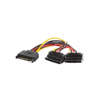 LANBERG Kabel SATA (M) do 2x SATA (F) 15cm, kotni LANBERG Kabel SATA (M) do 2x SATA (F) 15cm, kotni
