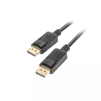 LANBERG DisplayPort 1.2 M/M priključni kabel, 4K@60Hz, dolžina 0,5 m, črn, z zaskočnico, pozlačeni priključki