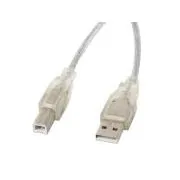 LANBERG Kabel USB-A (M) do USB-B (M) 2.0, 5 m, prozoren