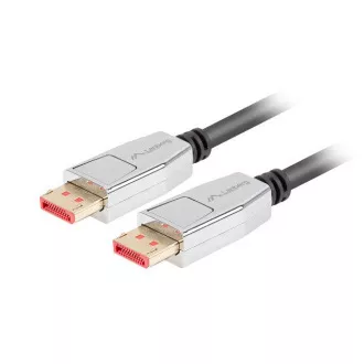 LANBERG DisplayPort 1.4 M/M priključni kabel, 8K@60Hz, 5K@120Hz, dolžina 1,8 m, črn, z zaskočnico, pozlačeni priključki