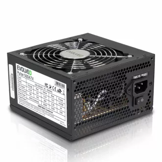 EVOLVEO Pulse 500ATX, napajalnik 500 W, ATX 2.2, 2 × PCIe, aPFC, tihi 120 mm ventilator, 4 × SATA, nepakiran, 3-letna garancija, črn
