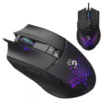 A4tech BLOODY L65 Max Honeycomb, gaming miška z RGB osvetlitvijo, 12000 DPI, črna, USB