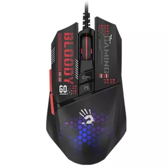 A4tech BLOODY W60 Max Mini, gaming miška z RGB osvetlitvijo, 12000 DPI, črna, USB