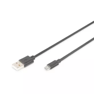 Digitus USB 2.0 kabel USB A moški do USB micro B moški, 2x zaščiten, bakren, 1m