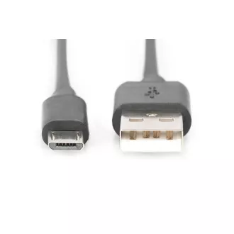 Digitus USB 2.0 kabel USB A moški do USB micro B moški, 2x zaščiten, bakren, 1m