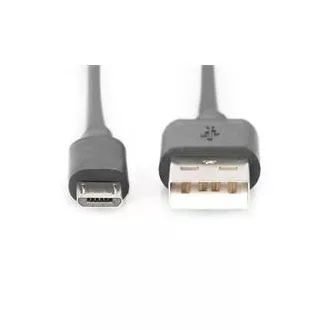 Digitus USB 2.0 kabel USB A moški do USB micro B moški, 2x zaščiten, bakren, 1m