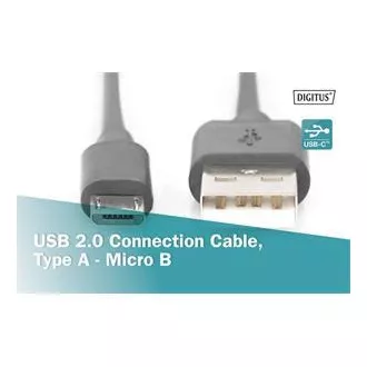 Digitus USB 2.0 kabel USB A moški do USB micro B moški, 2x zaščiten, bakren, 1m