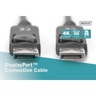 Digitus DisplayPort 1.2 priključni kabel, DP M/M, 2,0 m, z zaskočnikom, Ultra HD 4K, bl Digitus DisplayPort 1.2 priključni kabel, DP M/M, 2,0 m, z zaskočnikom, Ultra HD 4K, bl