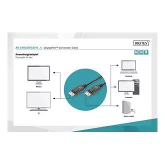 Digitus DisplayPort 1.2 priključni kabel, DP M/M, 2,0 m, z zaskočnikom, Ultra HD 4K, bl Digitus DisplayPort 1.2 priključni kabel, DP M/M, 2,0 m, z zaskočnikom, Ultra HD 4K, bl