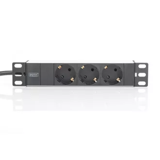 Digitus 1U aluminijasti PDU, 254 mm (10 ") montaža v stojalo, 3x varnostni zatič, 16A, 4000W, 250VAC 50/60 Hz Digitus 1U aluminijasti PDU, 254 mm (10 ") montaža v stojalo, 3x varnostni zatič, 16A, 4000W, 250VAC 50/60 Hz