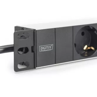 Digitus 1U aluminijasti PDU, 254 mm (10 ") montaža v stojalo, 3x varnostni zatič, 16A, 4000W, 250VAC 50/60 Hz Digitus 1U aluminijasti PDU, 254 mm (10 ") montaža v stojalo, 3x varnostni zatič, 16A, 4000W, 250VAC 50/60 Hz