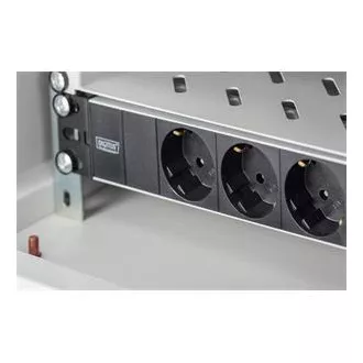 Digitus 1U aluminijasti PDU, 254 mm (10 ") montaža v stojalo, 3x varnostni zatič, 16A, 4000W, 250VAC 50/60 Hz Digitus 1U aluminijasti PDU, 254 mm (10 ") montaža v stojalo, 3x varnostni zatič, 16A, 4000W, 250VAC 50/60 Hz