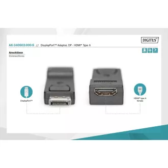 Digitus DisplayPort adapter, Displayport moški -> HDMI A ženski
