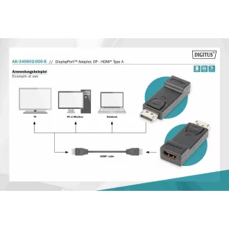 Digitus DisplayPort adapter, Displayport moški -> HDMI A ženski