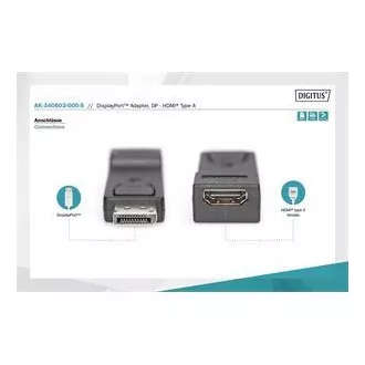 Digitus DisplayPort adapter, Displayport moški -> HDMI A ženski