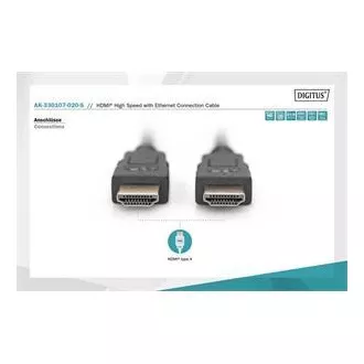 Digitus Hitri priključni kabel HDMI, tip A M/M, 2,0 m, Ultra HD 60p, zlat, bl