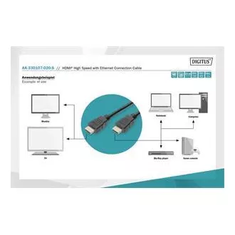 Digitus Hitri priključni kabel HDMI, tip A M/M, 2,0 m, Ultra HD 60p, zlat, bl