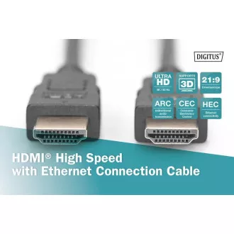 Digitus Hitri povezovalni kabel HDMI, tip A M/M, 3,0 m, Ultra HD 60p, zlat, bl Digitus Hitri povezovalni kabel HDMI, tip A M/M, 3,0 m, Ultra HD 60p, zlat, bl