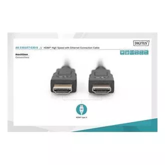 Digitus Hitri povezovalni kabel HDMI, tip A M/M, 3,0 m, Ultra HD 60p, zlat, bl Digitus Hitri povezovalni kabel HDMI, tip A M/M, 3,0 m, Ultra HD 60p, zlat, bl