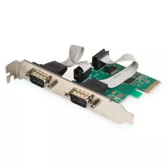 Digitus Adapter PCI Express x1 2xserialna vrata,  nizkoprofilni čipset: ASIX99100