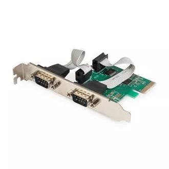 Digitus Adapter PCI Express x1 2xserialna vrata,  nizkoprofilni čipset: ASIX99100