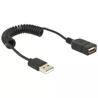 Delock Kabel USB 2.0, podaljšek, moški/ženska, zvit kabel