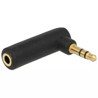 Delock avdio adapter stereo jack 3,5 mm 3 pin moški do ženski pravokotni Delock avdio adapter stereo jack 3,5 mm 3 pin moški do ženski pravokotni