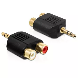 Delock avdio adapter stereo jack 3,5 mm 3 pin moški > 2 x RCA (CINCH) ženski