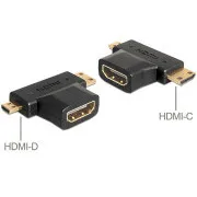 Delock adapter HDMI-A samica > HDMI-C   HDMI-D samec
