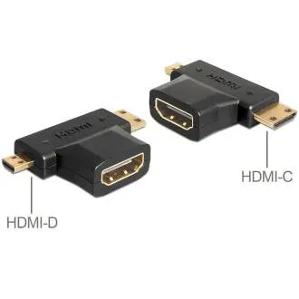 Delock adapter HDMI-A samica > HDMI-C   HDMI-D samec