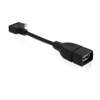 Delock Adapter USB micro-B moški pravokotni > USB 2.0-A ženski OTG 11cm