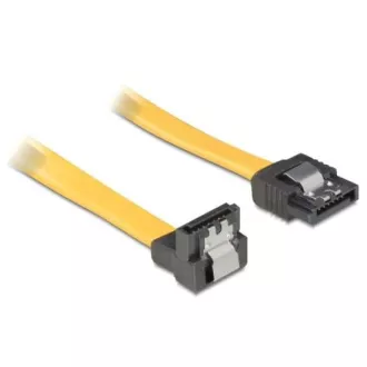 Delock Kabel HDD SATA 50 cm naravnost/navzdol, rumen, kovinski zapah