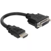 Delock Adapter HDMI moški & DVI 24 1 ženska, 20 cm
