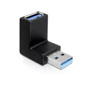 Adapter USB 3.0 moški z USB 3.0 ženskim pod kotom 90° navpično