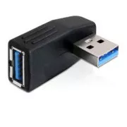 Adapter USB 3.0 moški z USB 3.0 ženskim pod kotom 90° v vodoravnem položaju
